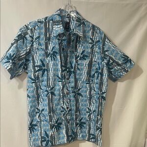 Tropical Vibes Blue and Gray Men's Shirt